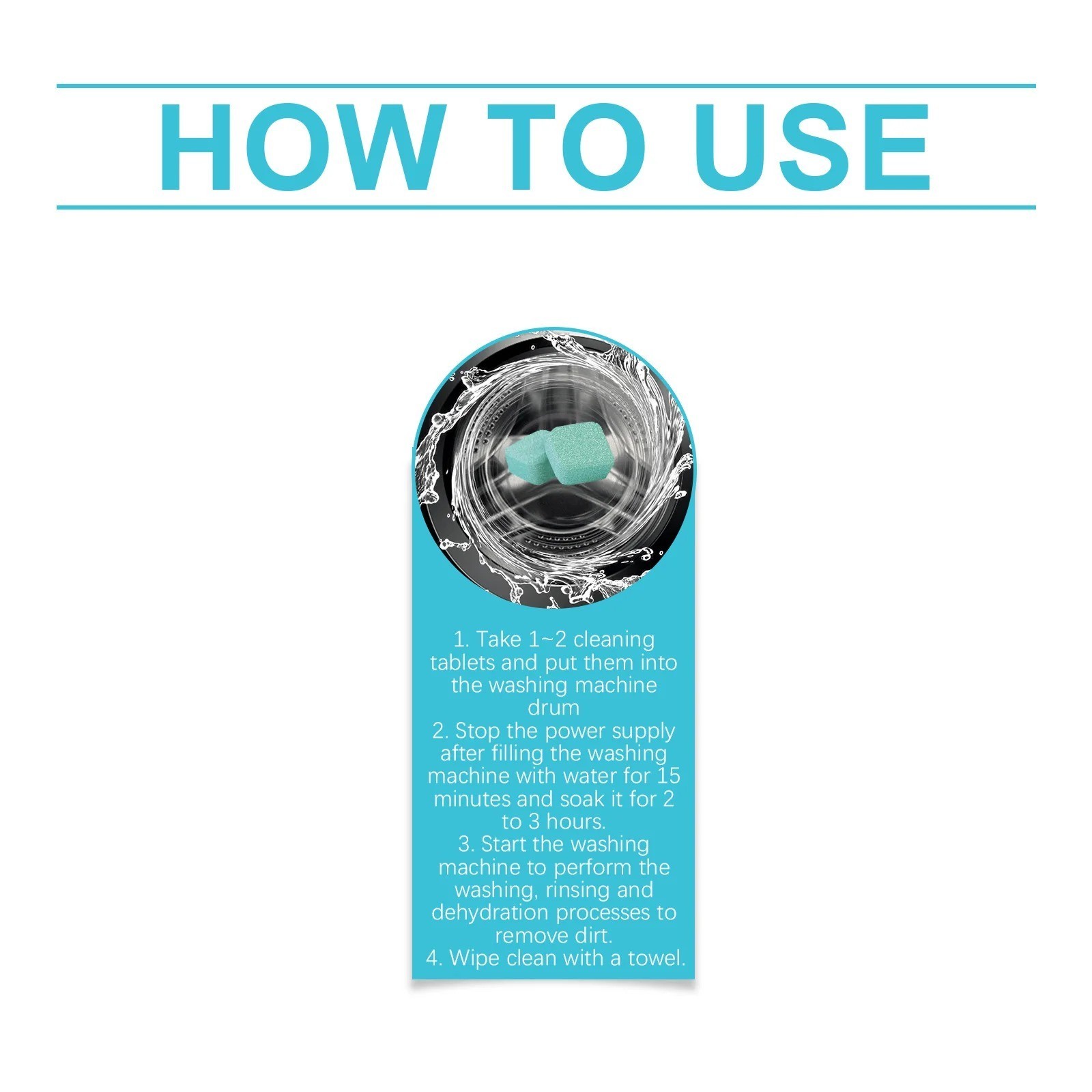 Deep Clean Descaler Deodorizer Washer Clean Washing Machine Cleaner Tablet – 24x