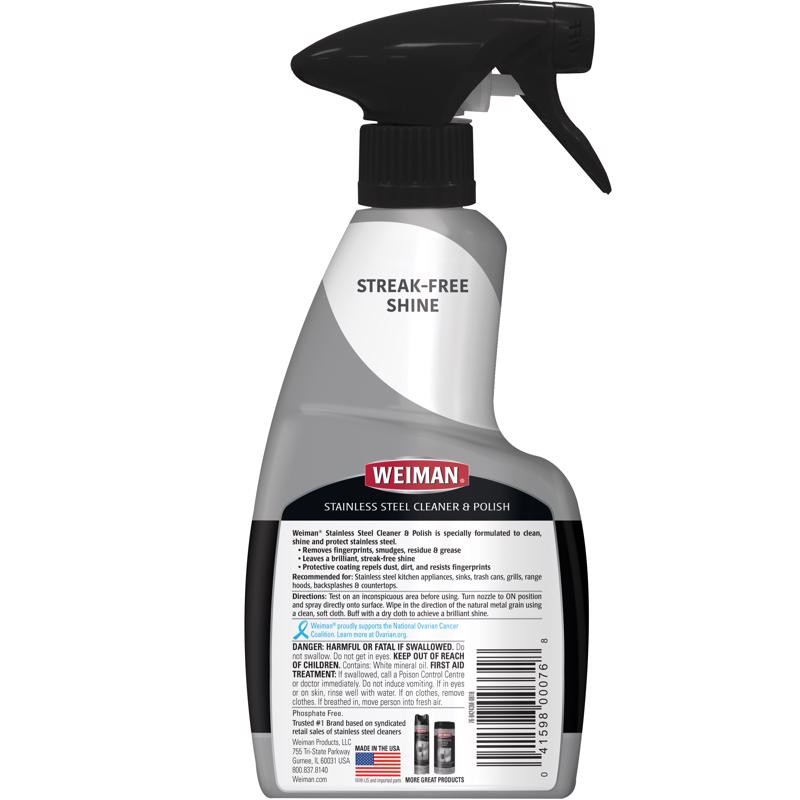 Weiman Floral Scent Stainless Steel Cleaner & Polish 12 oz Liquid (Pack of 6)