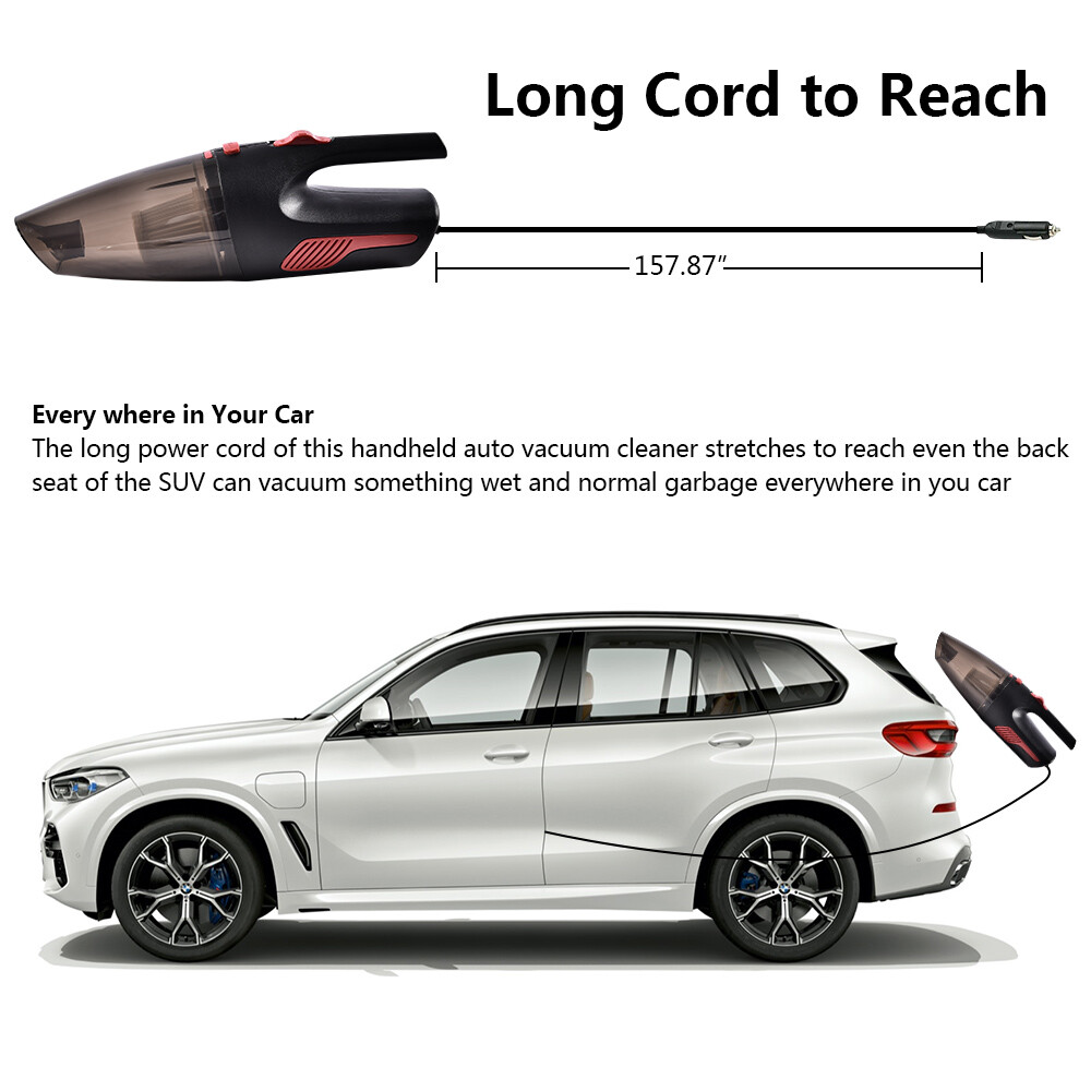 Powerful Car Handheld Vacuum Cleaner, Portable Wet & Dry Strong Suction Cleaner