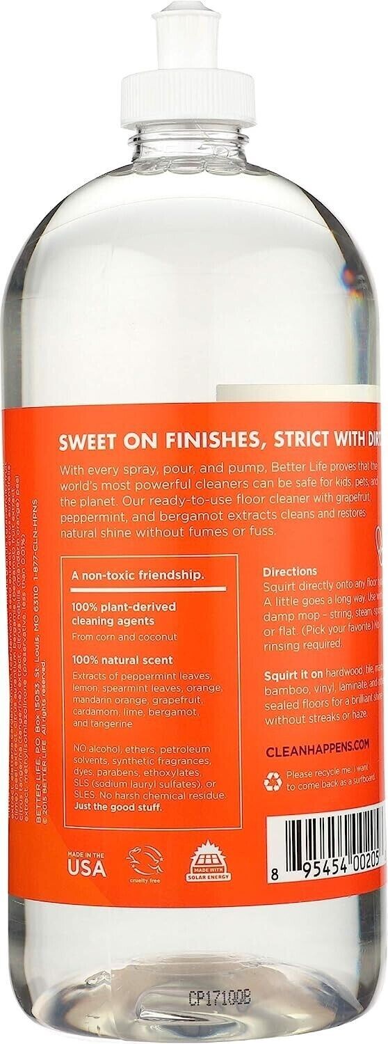 Better Life Natural Floor Cleaner, Citrus Mint, 32 Fl Oz (Pack of 2)