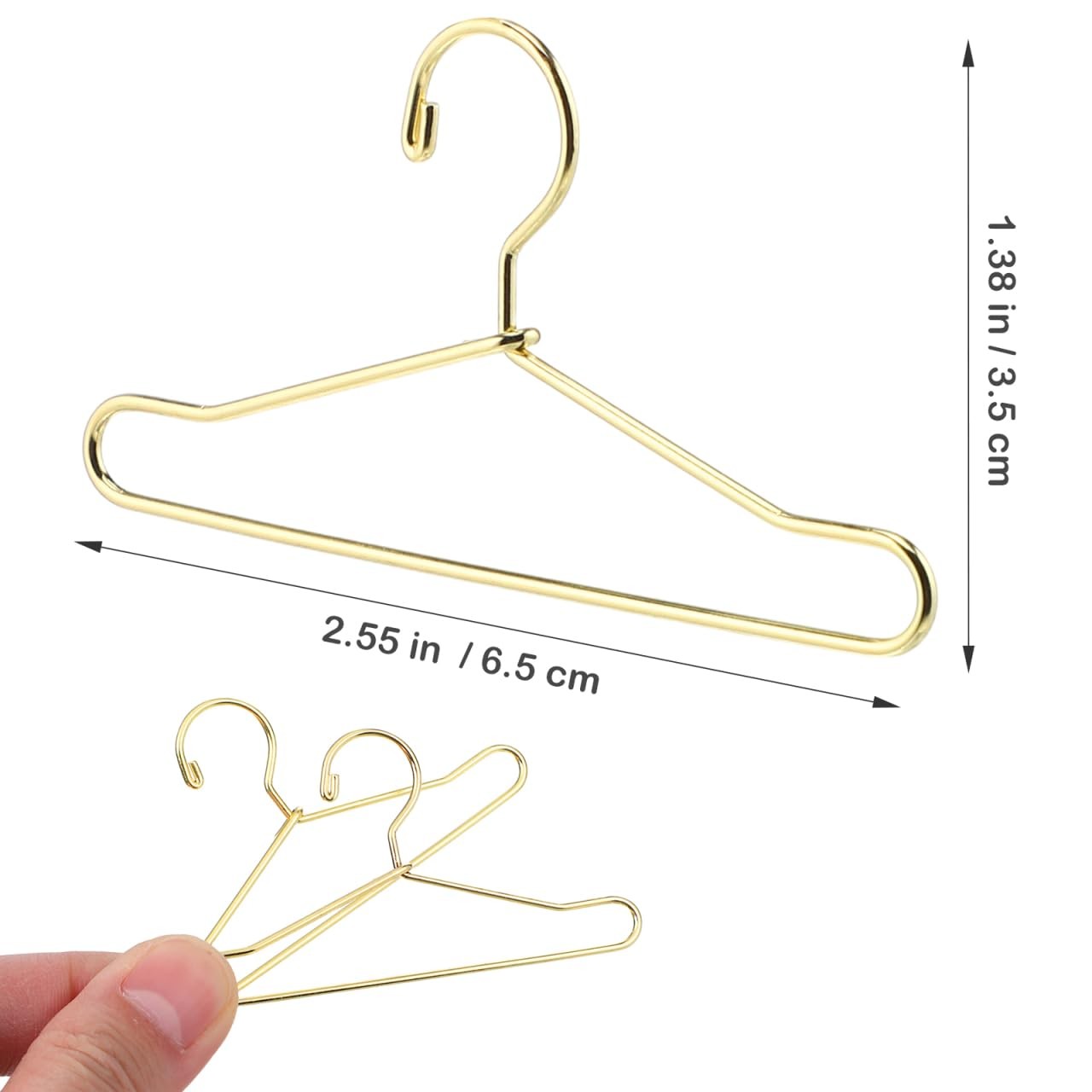 Mini Doll Clothes Hangers: Golden Metal 10Pcs 6.5cm for Miniature Organizing …