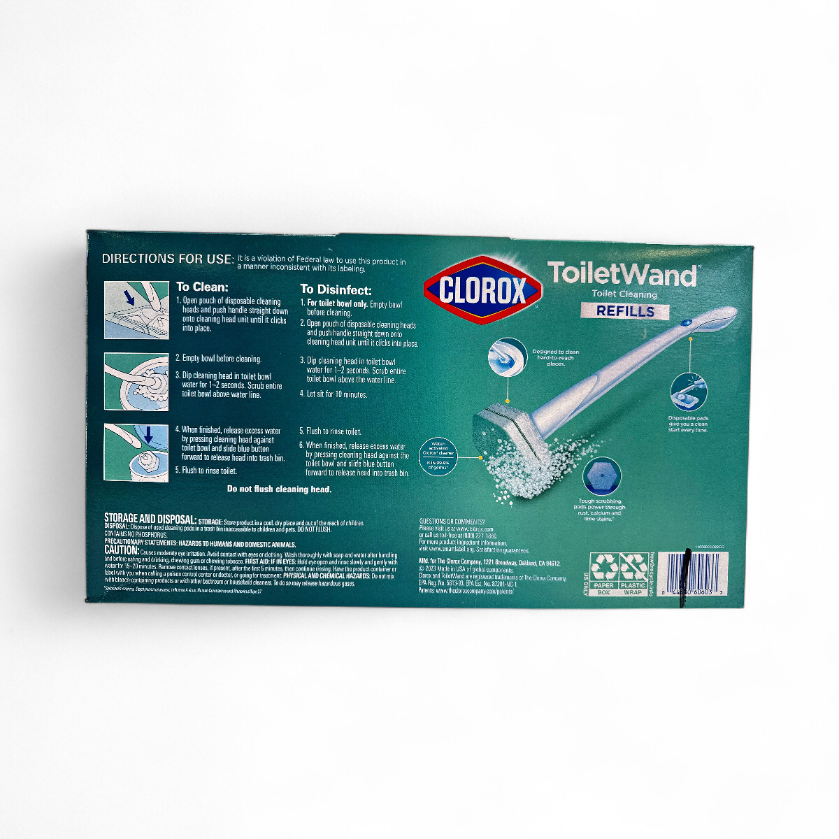 Clorox ToiletWand Toilet Cleaning Kit, Rainforest Rush, 1 Handle + 36 Refills