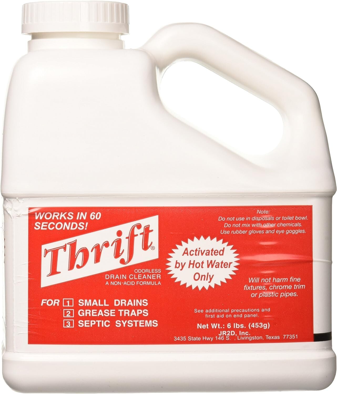 New Thrift FBA_T-600 Alkaline Based 6 lb. Granular Drain Cleaner, White…
