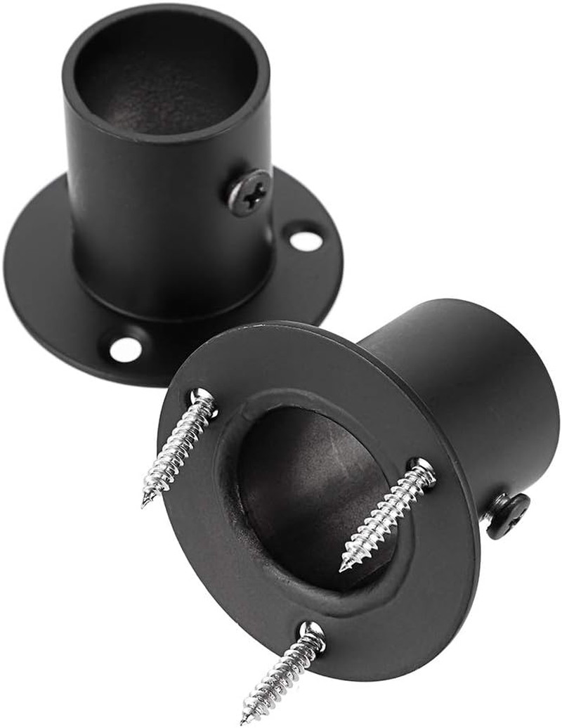 Ownmy 4 Packs Stainless Steel Pole Sockets Flange Rod Holder, Wall Mount Pipe Br