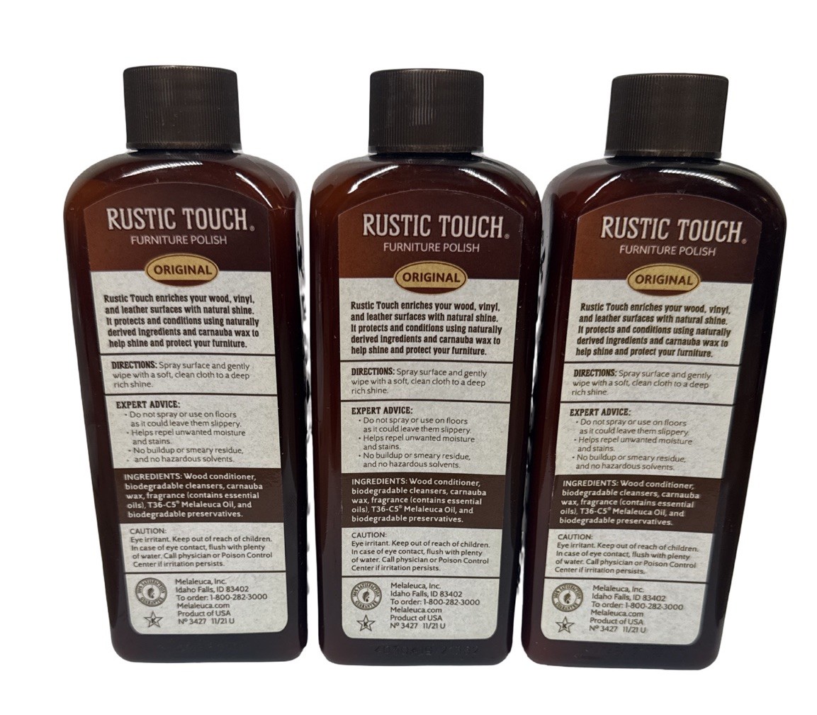 3 x Melaleuca Ecosense Rustic Touch Furniture Polish 8 fl oz Bottles NEW