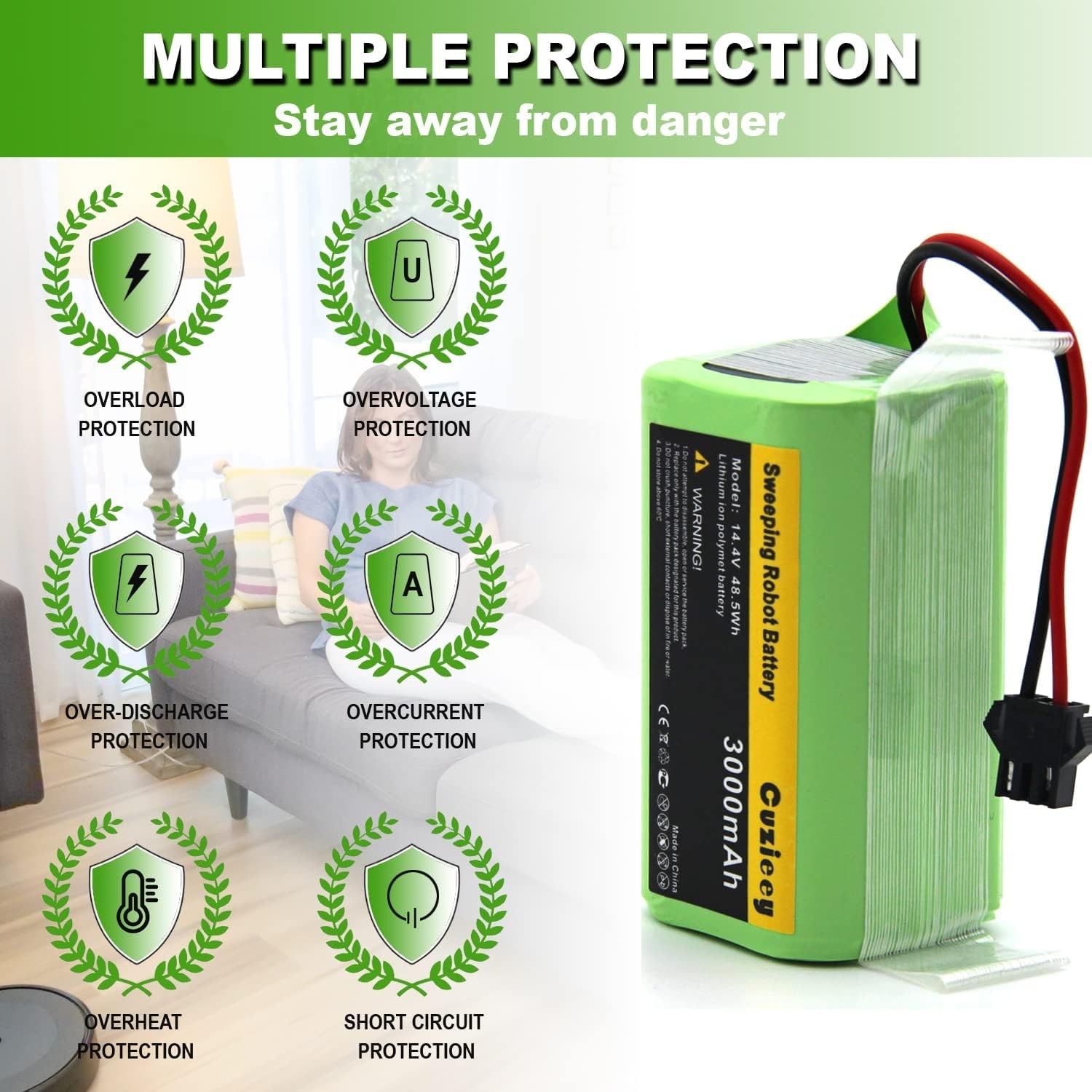 Replacement Battery for Eufy RoboVac 120 180 Minutes Runtime for Eufy 11 11S 30