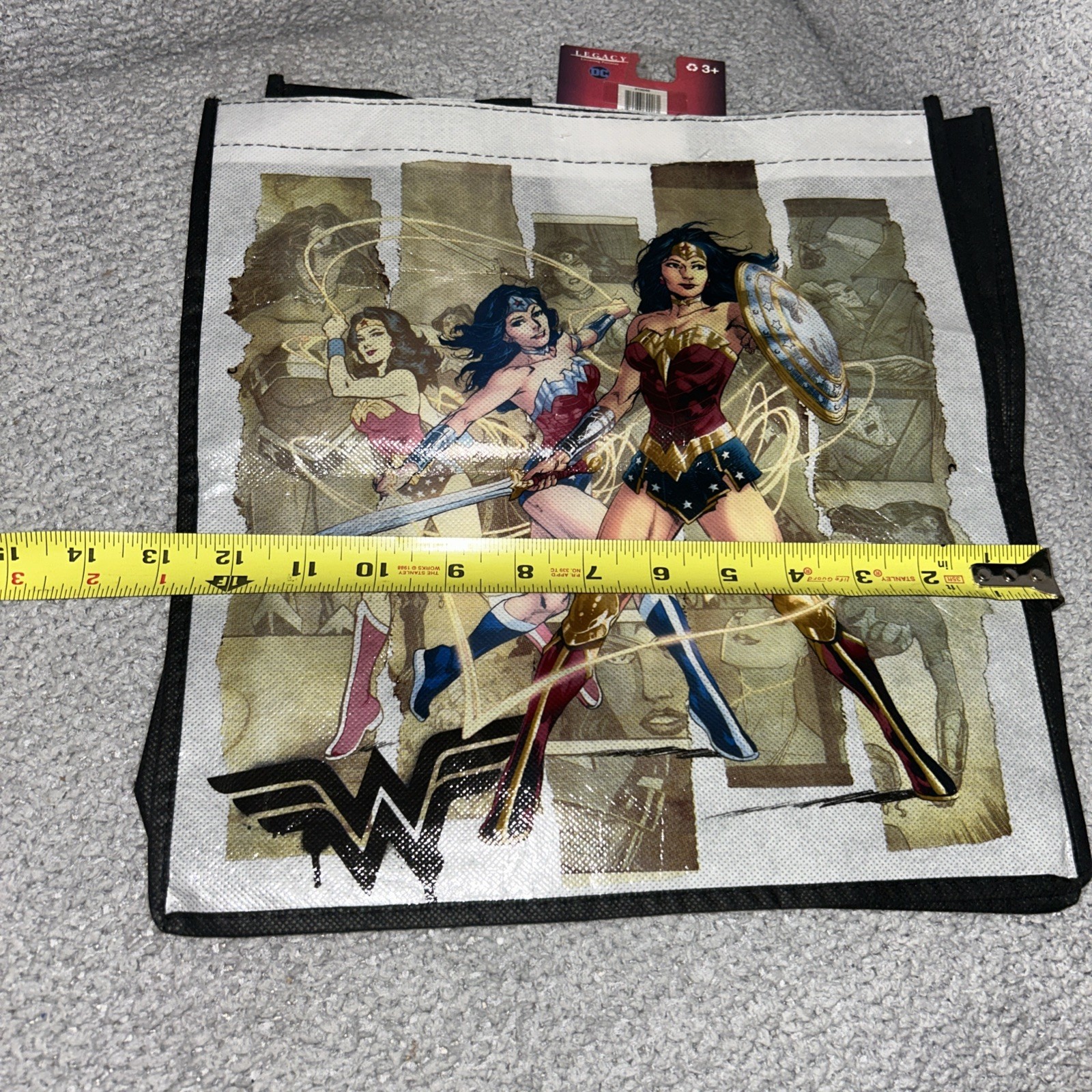 DC Comics Wonder Woman Superhero Reusable Eco Yellow Gift/Shopping Bag x2