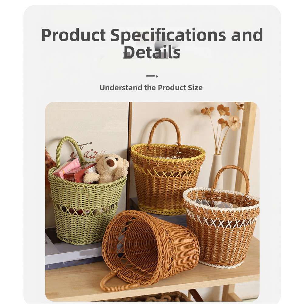 Simple Woven Basket for Everyday Storage Needs 24×20.5x15cm Brown Shade