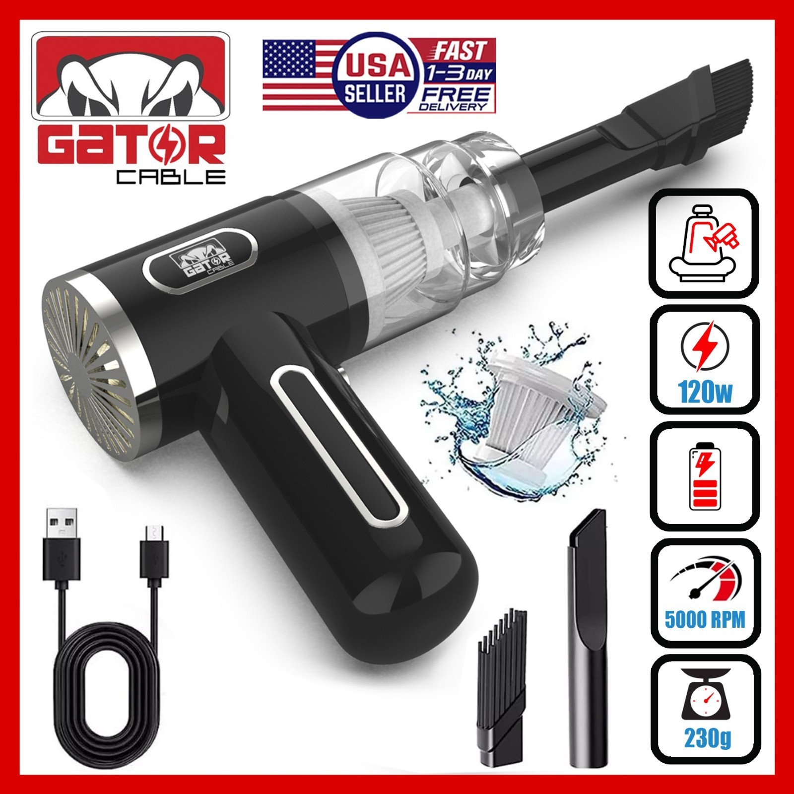 Cordless Handheld Vacuum Cleaner Small Mini Portable Car Auto Home Wireless 120W