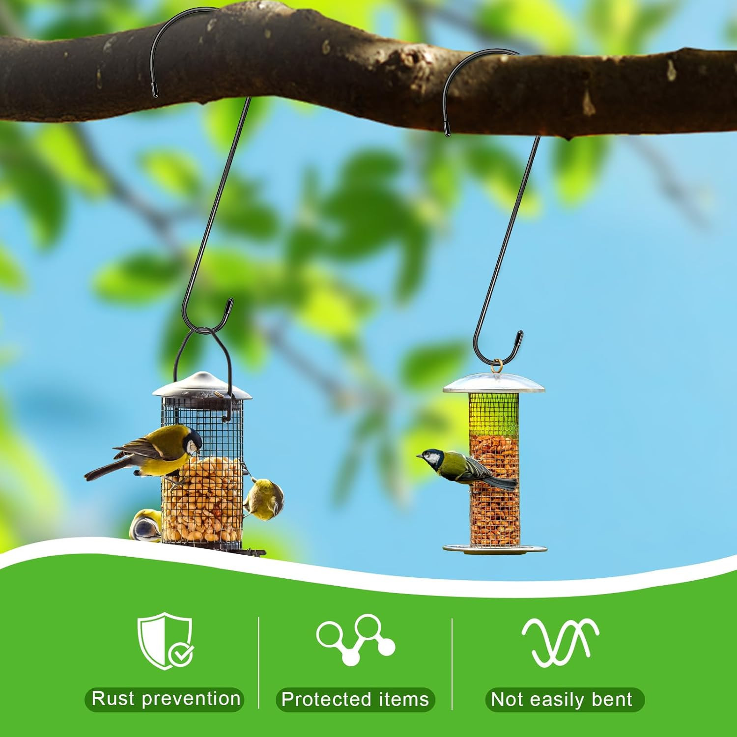 6 Pack 16 Inch Extra Large S Hooks for Hanging Plants, Rust-Proof Heavy Duty Tre