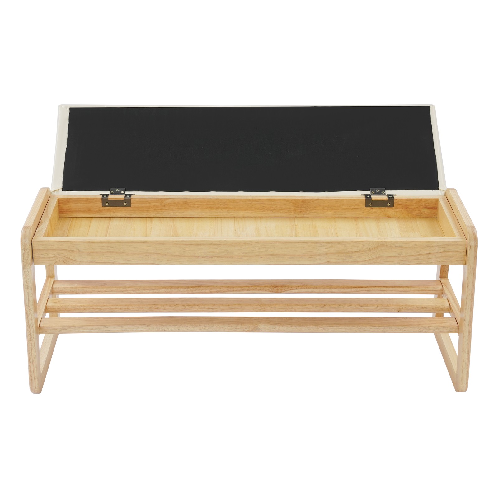 2 Tiers Shoe Rack Bench Entryway Storage Stool w/ Cushion Boots Organizing Chair