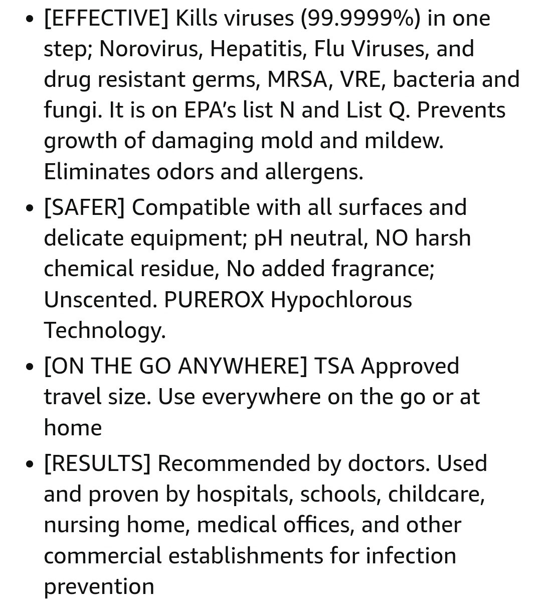 Purerox Disinfectant Spray- TSA Approved Travel Size- 3.4floz Bottles- PACK OF 2