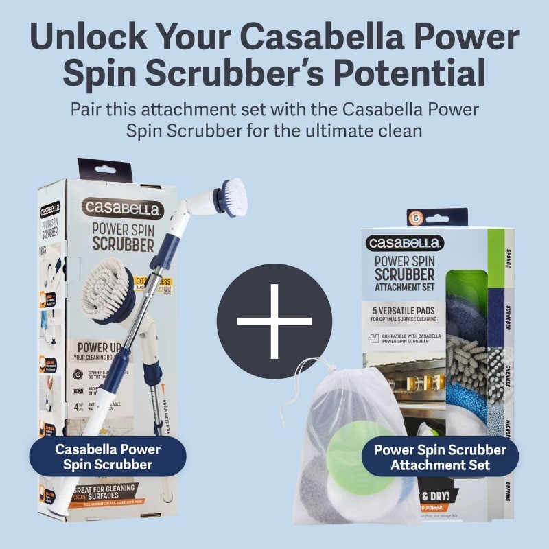 Casabella Power Spin 6 Count Microfiber Scrub And Shine Attachment Set
