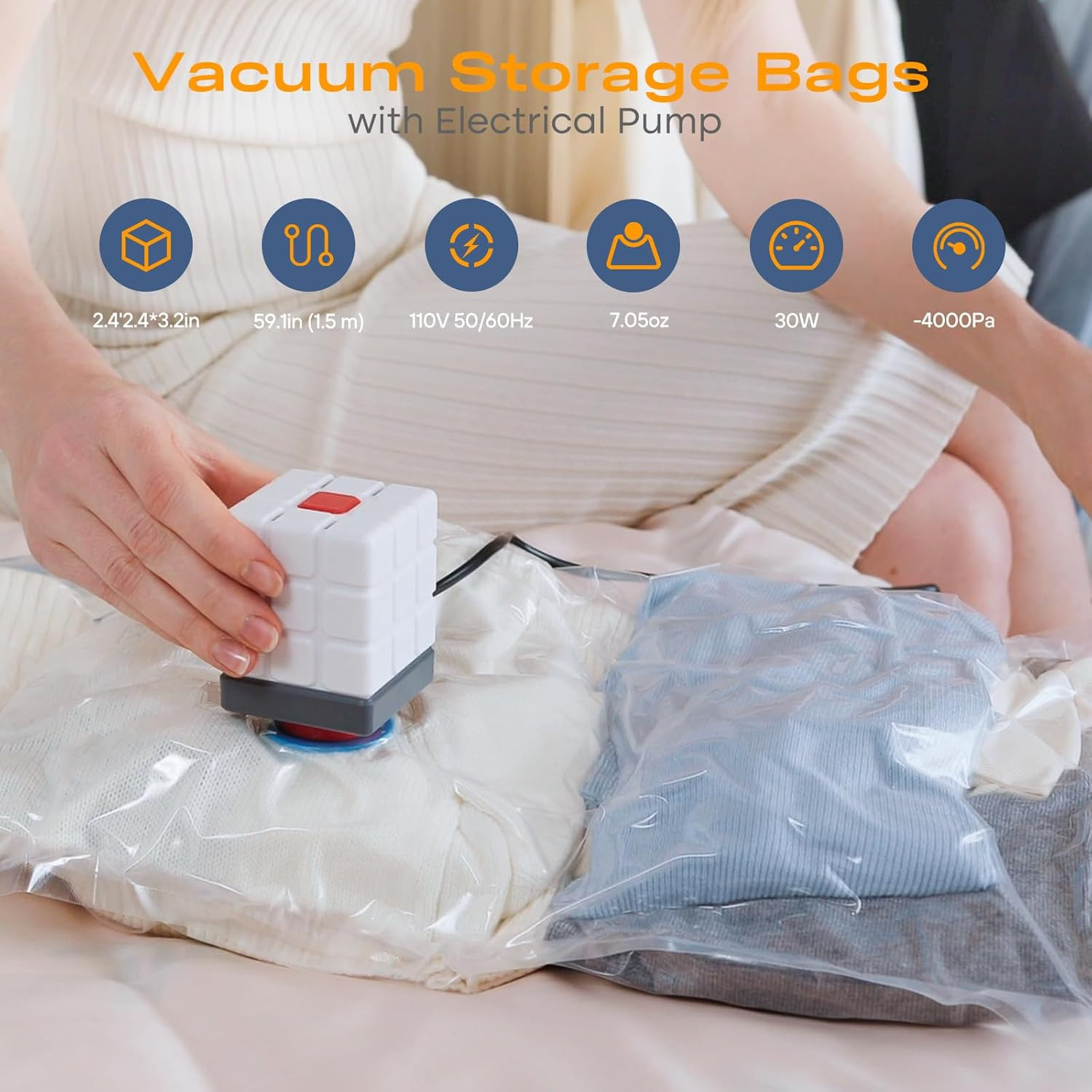 Vacuum Seal Bags for Clothing, 22 Pack Vacuum Storage Bags for Clothes Comfor…