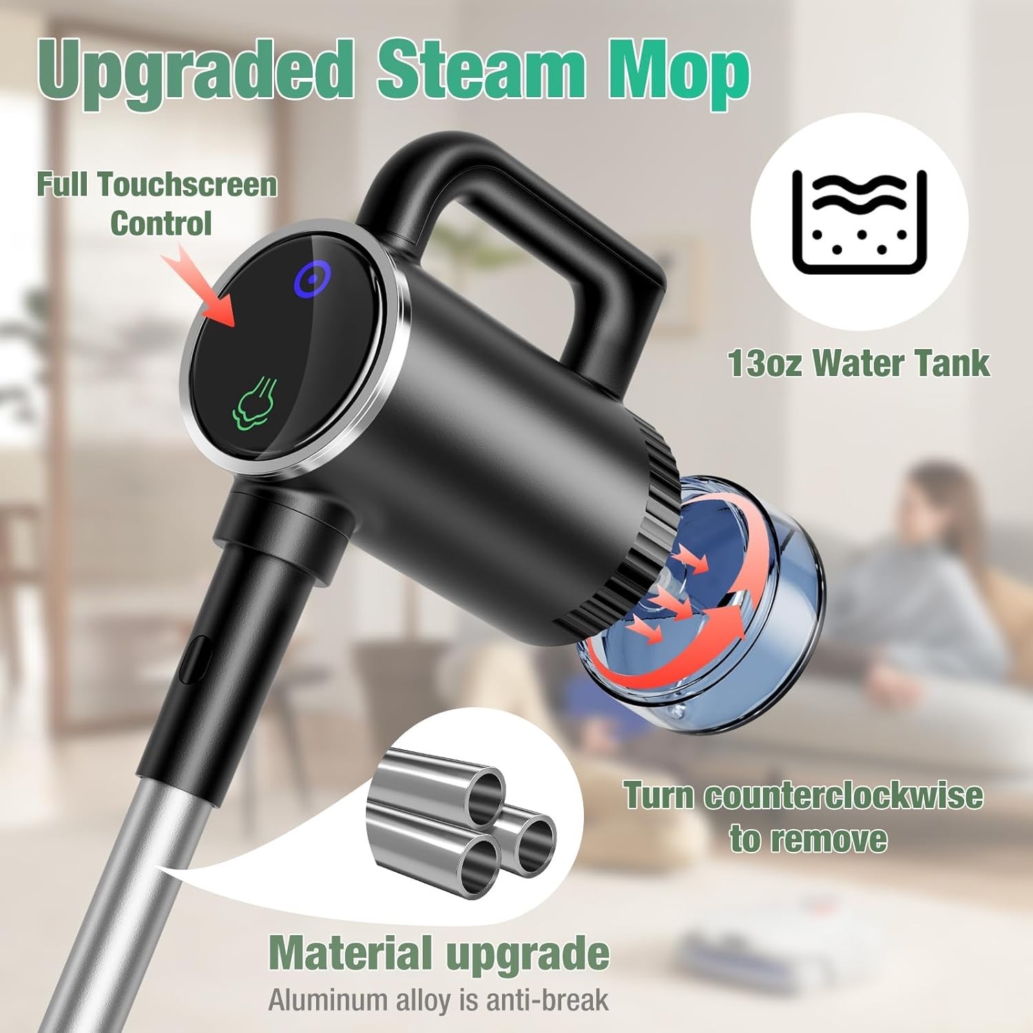 11-in-1 Steam Mop, Detachable Handheld Steam Cleaner with 3-Level Steam | 260…