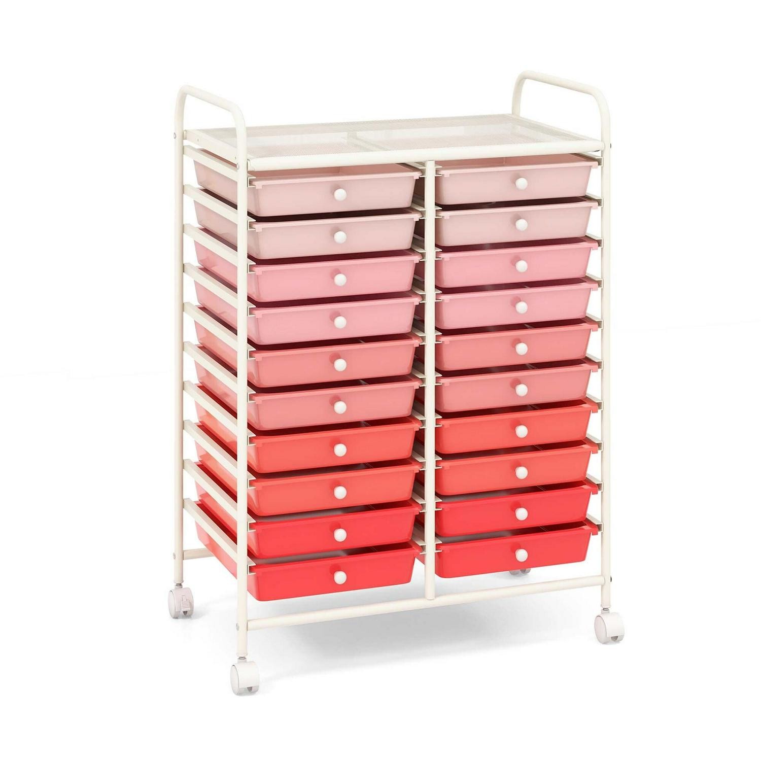 Costway 20 Drawers Rolling Cart Storage Scrapbook Paper Studio – See Details