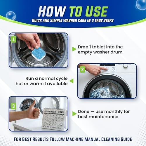True Fresh Washing Machine Cleaner Tablets 25 Pack for Front Load, Top Load &…