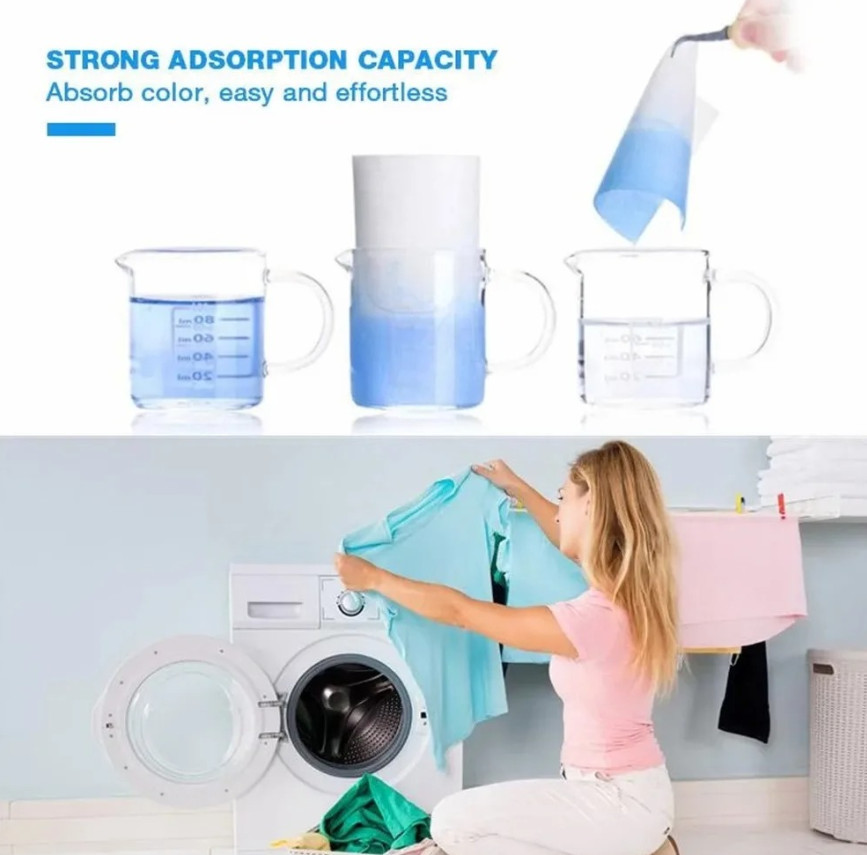 100pcs Color Catcher Sheets For Laundry Color & Stain Absorbing Sheets – NEW