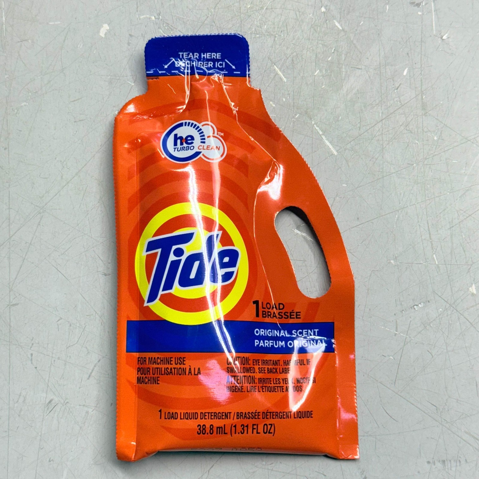 TIDE (2 PACK, 6 Total Pouches) Liquid Laundry Detergent Travel Size HE 1.31oz/ea