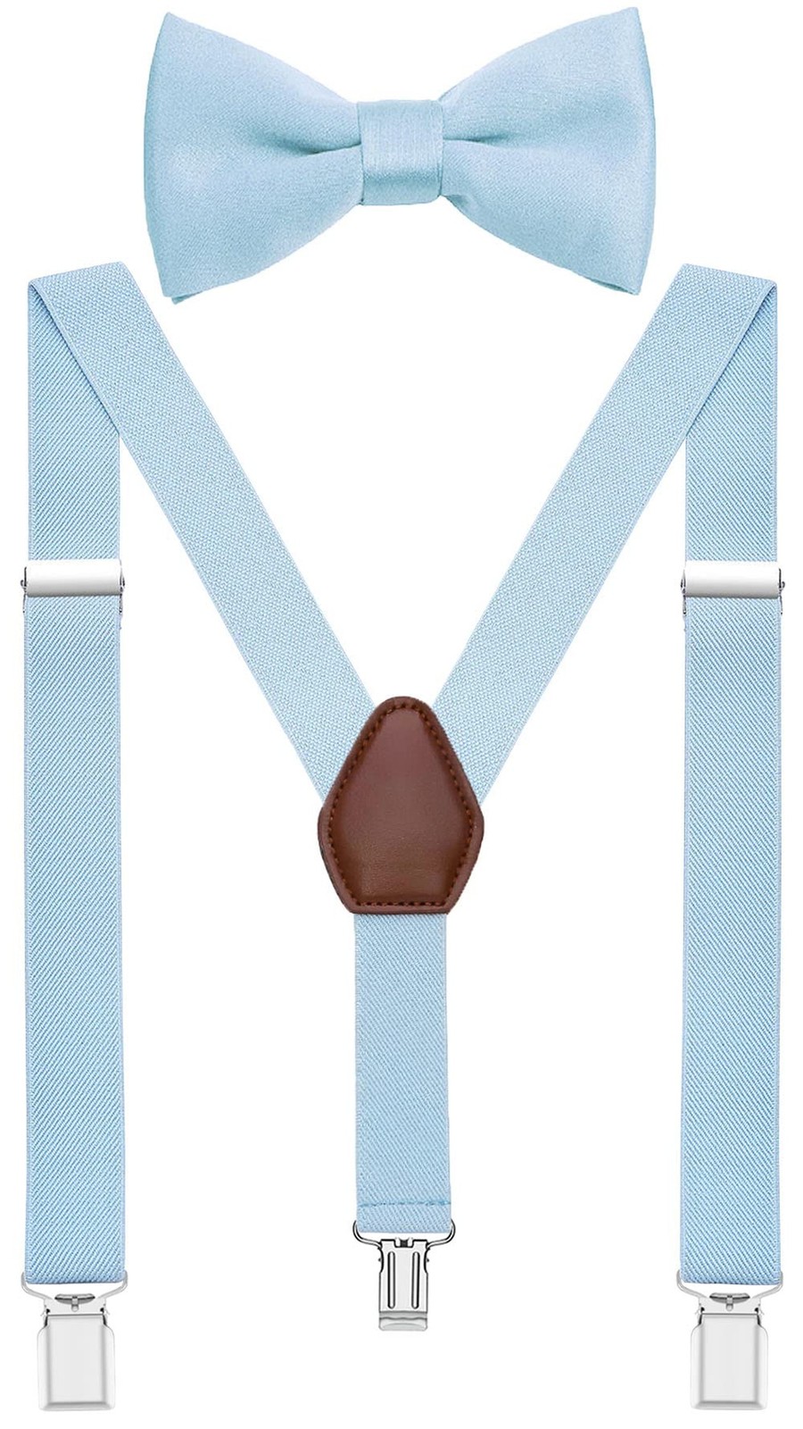 Mens Boys Suspender and Bow Tie Set Y Back Elastic Adjustable 47” (27”-47”)