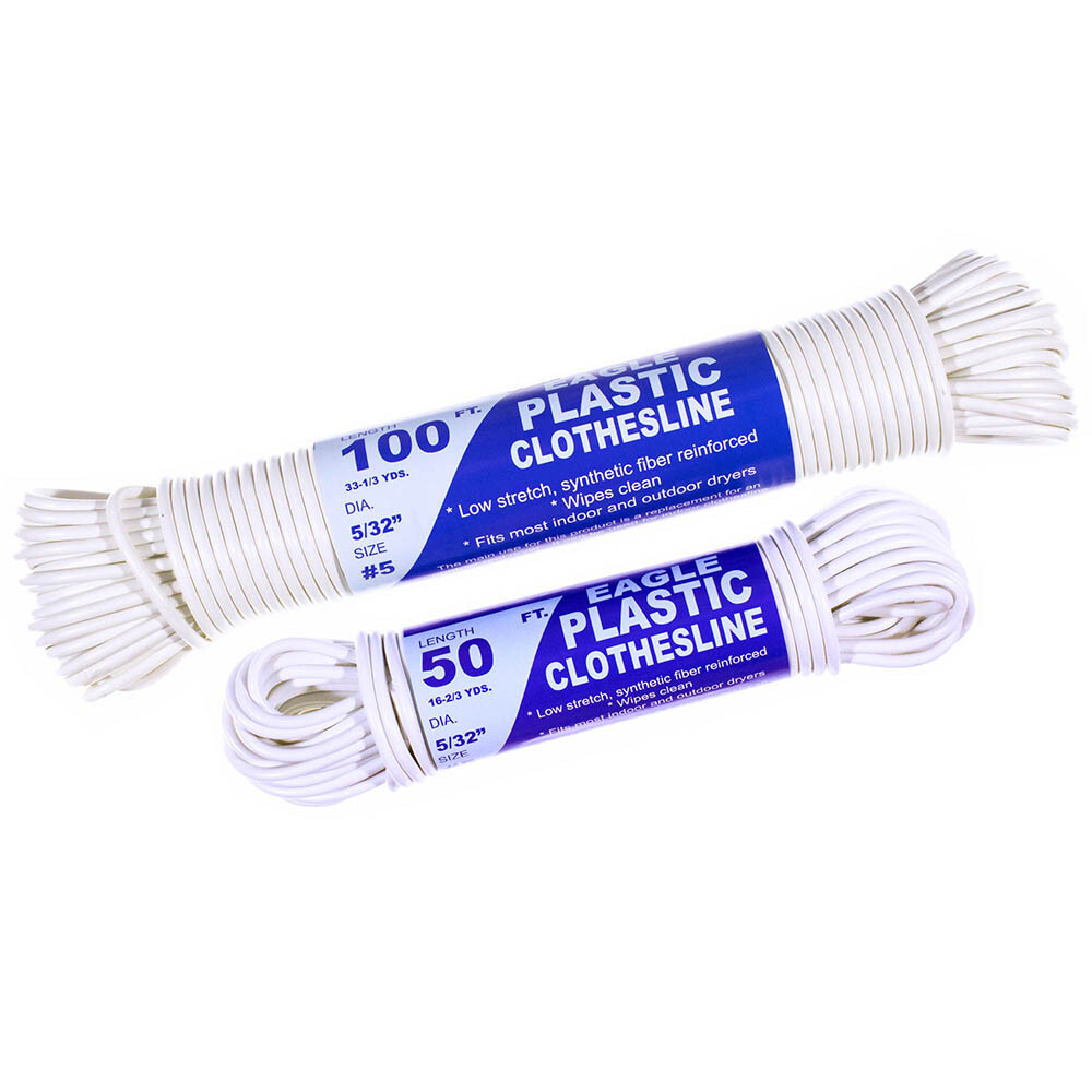 Plastic Clothesline – Strong & Durable Synthetic Core Drying Lines – 50 & 100 ft