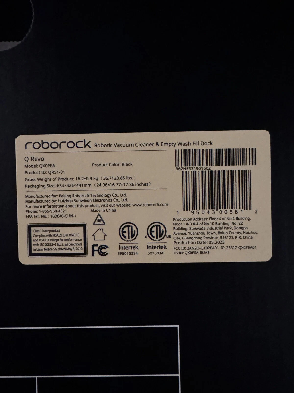 ROBOROCK Q REVO ROBOT VACUUM AND MOP – BLACK