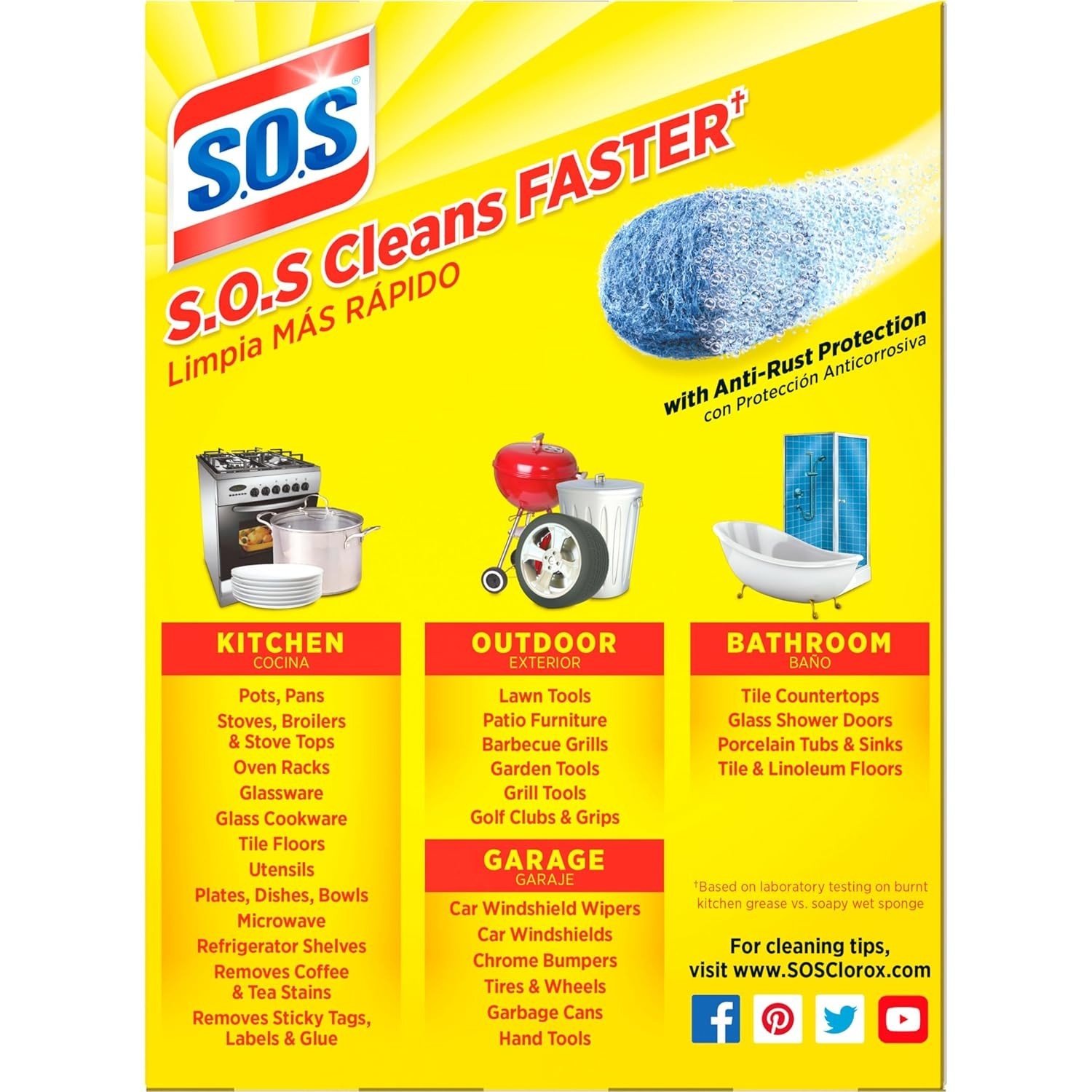 SOS Steel wool Scouring soap pad 18 -Pack