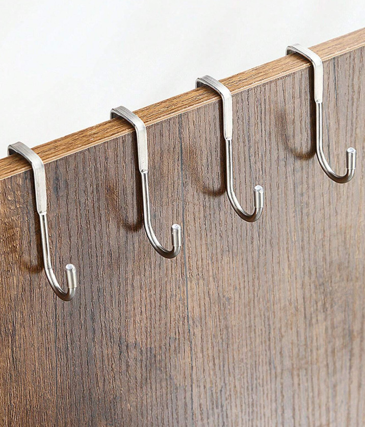 1 pc Stainless Steel Over-The-Door Hook – Punch-Free Minimalist Design