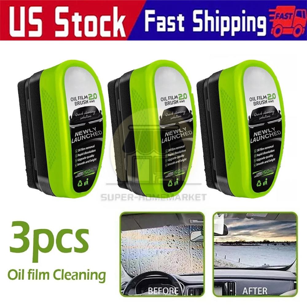 3PCS 2026 New Automotive Oil Film Cleaning Brush Clear Vision Glass Cleaner