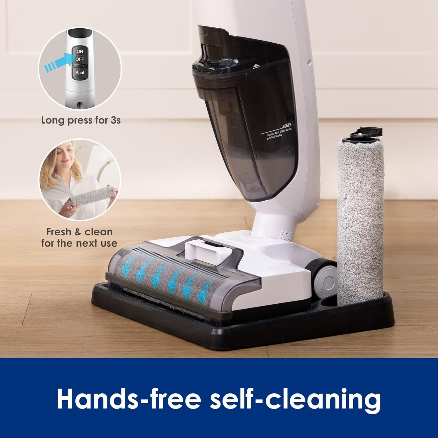 Tineco iFLOOR 2 MAX Wet Dry Vacuum Cordless Floor Cleaner White – Excellent
