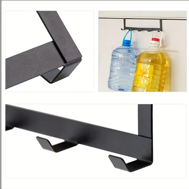 Heavy Duty Over Door Hook Rack 5 Hooks Adjustable Hanger for Coats Hats Towels