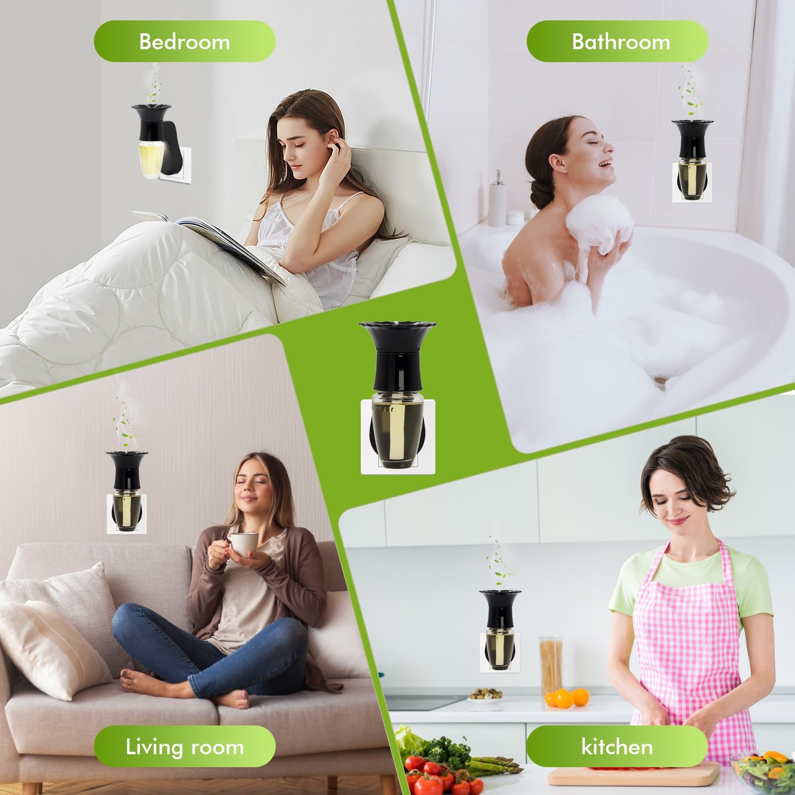 Wall Fragrance Plug in Air Freshener- Plug in Diffuser with Night Light Compa…