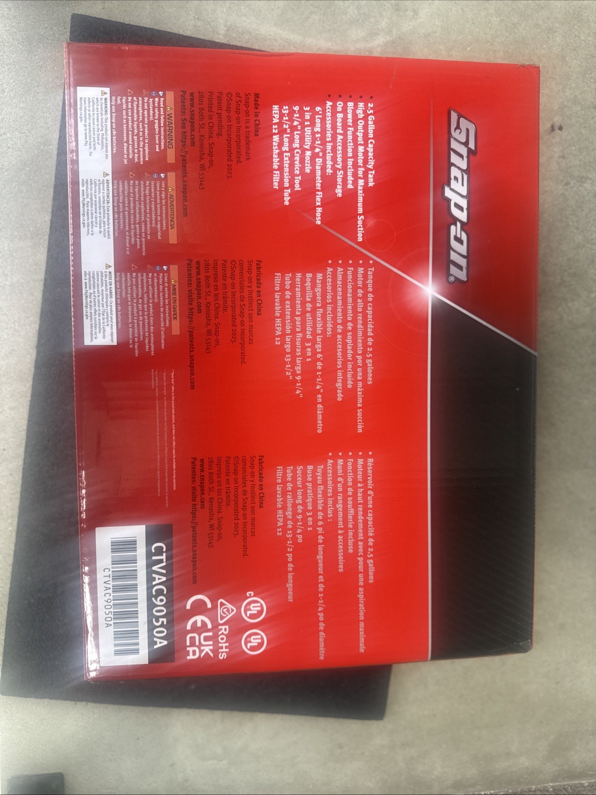 For Snap On CTVAC9050A 18V Cordless Wet/Dry Black Vacuum TOOL ONLY NO BATTERY