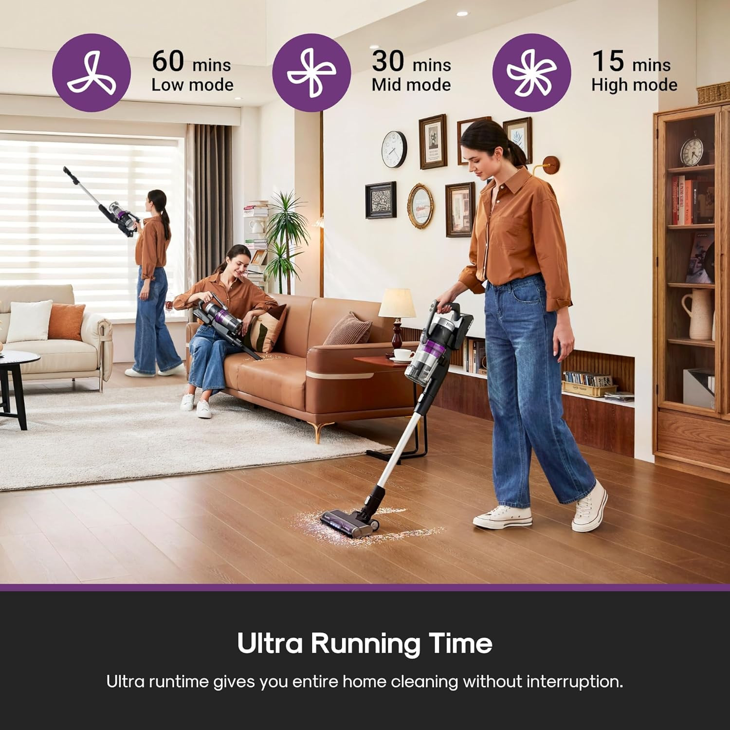 Eureka Cordless Vacuum Cleaner Lightweight, Stick Vacuum Rechargeable for Hardwo