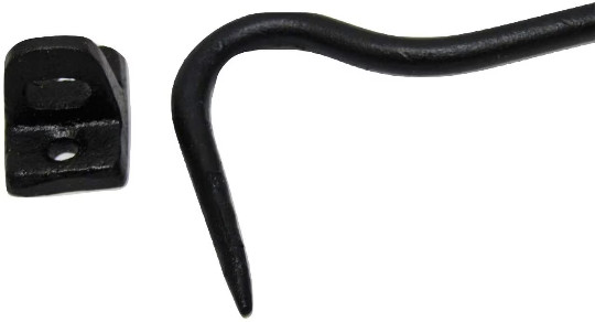 New 5.5 inch Black Cast Iron Barn Door Gate 2 Piece Latch Hook Cabin Mud Room