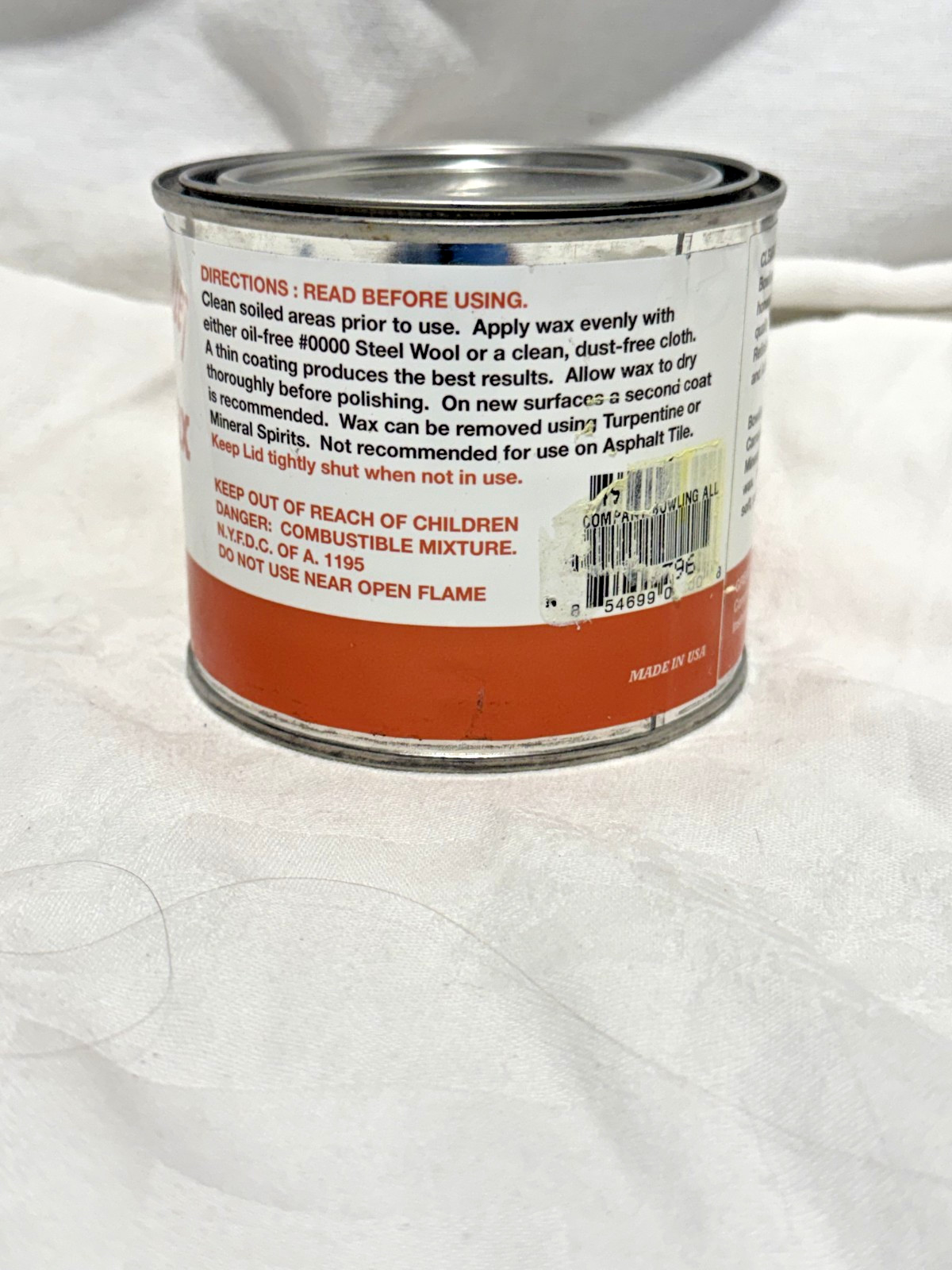 Bowling Alley Wax, Clear Paste, 16 Oz. Can – Surface Protection Wax for Polishin