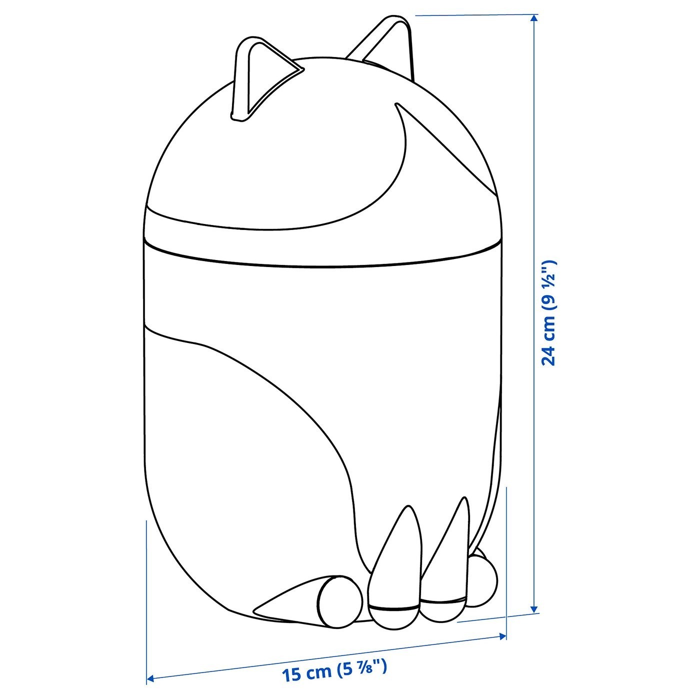 IKEA Cat Shaped Storage Box with Lid Black White 9.5in Durable & Eco-Conscious