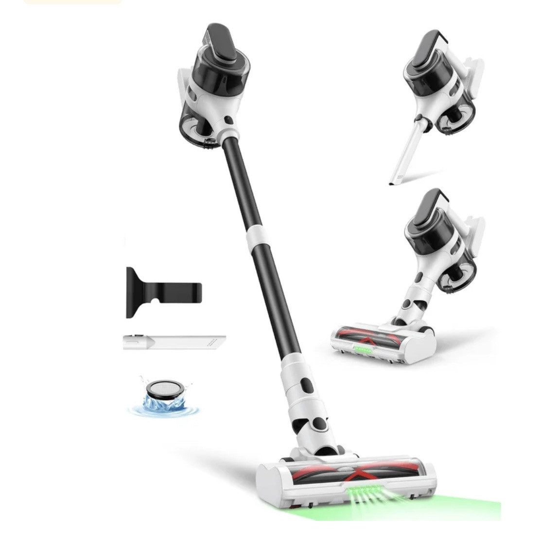 Moosoo Cordless Vacuum Cleaner, 55 mins max runtime, 23KPa Suction S5 Mate