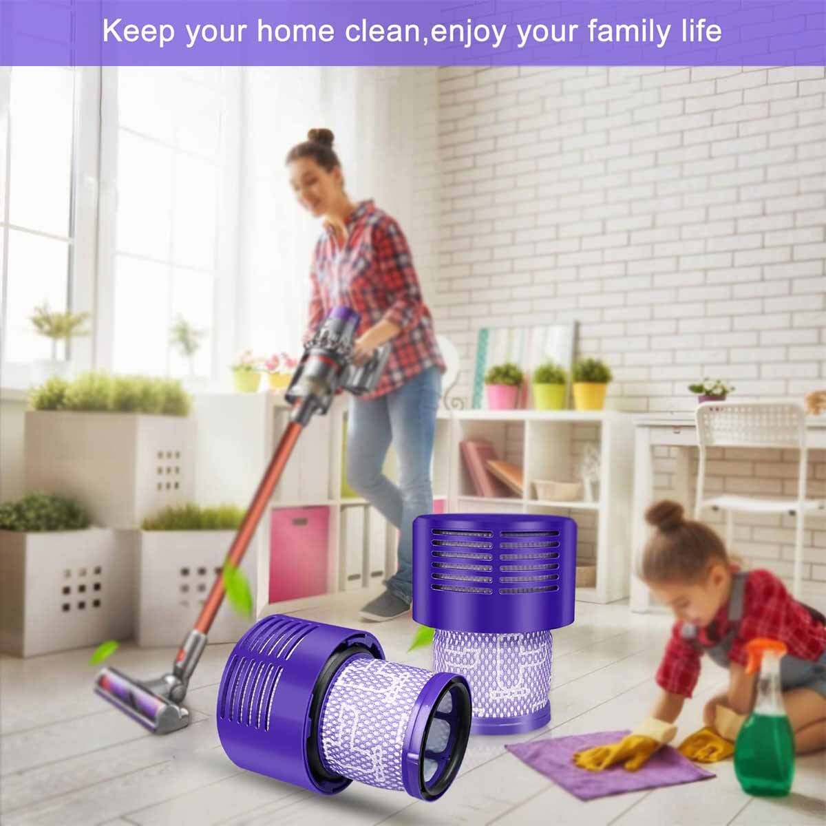 2-Pack HEPA Replacement V10 Filter for Dyson V10 SV12 Part No. 969082-01 Animal