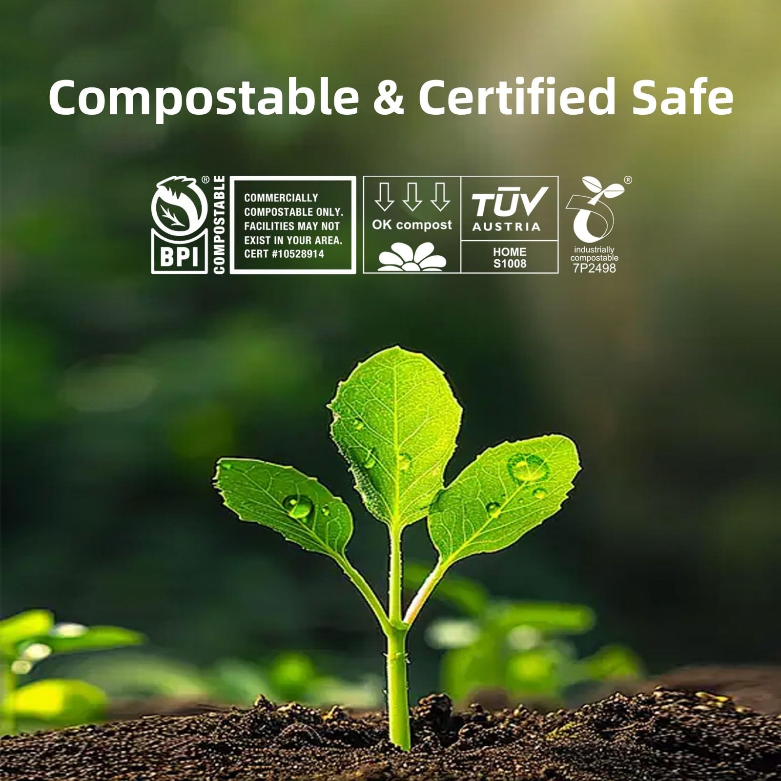 Compostable Trash Bags, Small Compost Bags 3 Gallon, Extra Thick 0.8 Mils, 16…