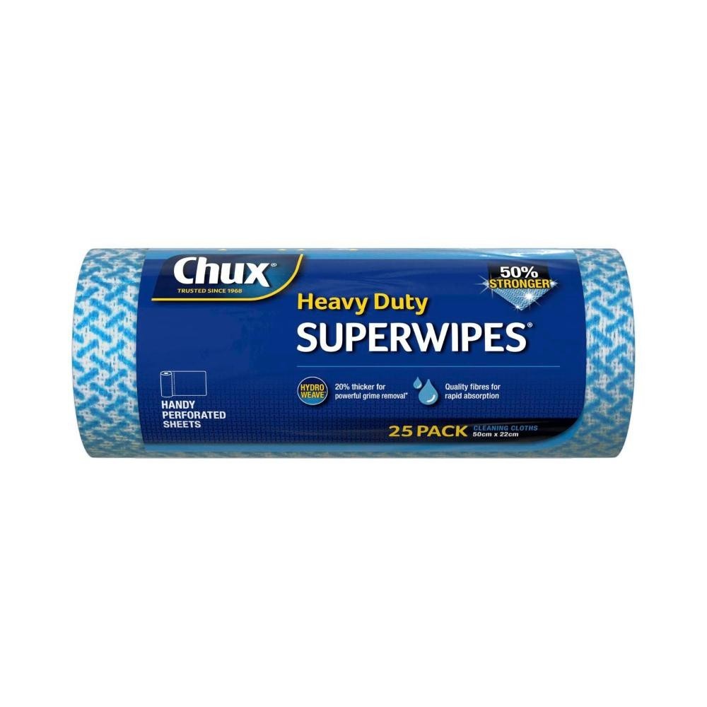 Chux Heavy Duty Superwipes 50cmx22cm Hydro Weave technology | 25 pack