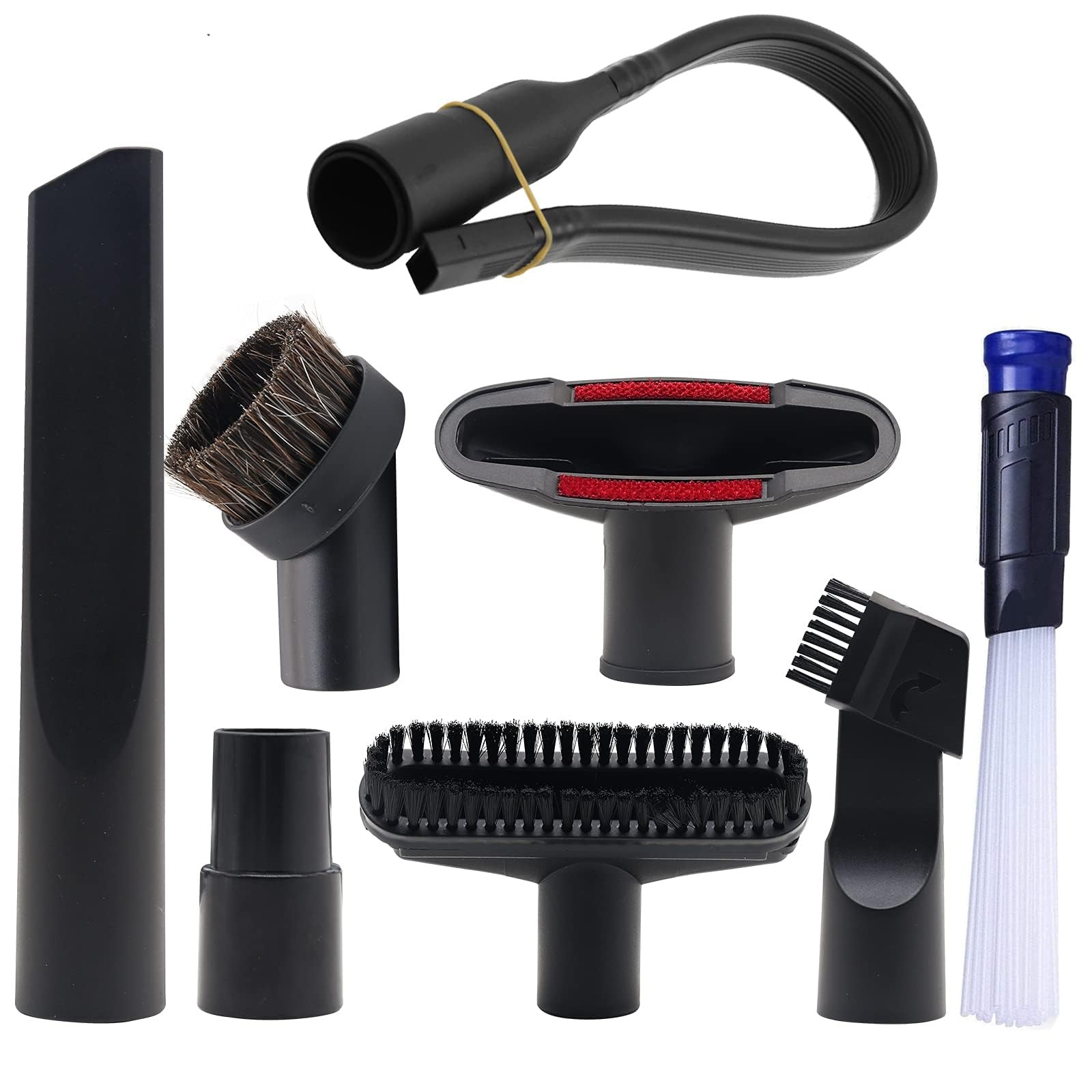 Alrens 8PCS Shop Vacuum Attachment Brush Set 1-1/4″ & 1-3/8″ Accessories