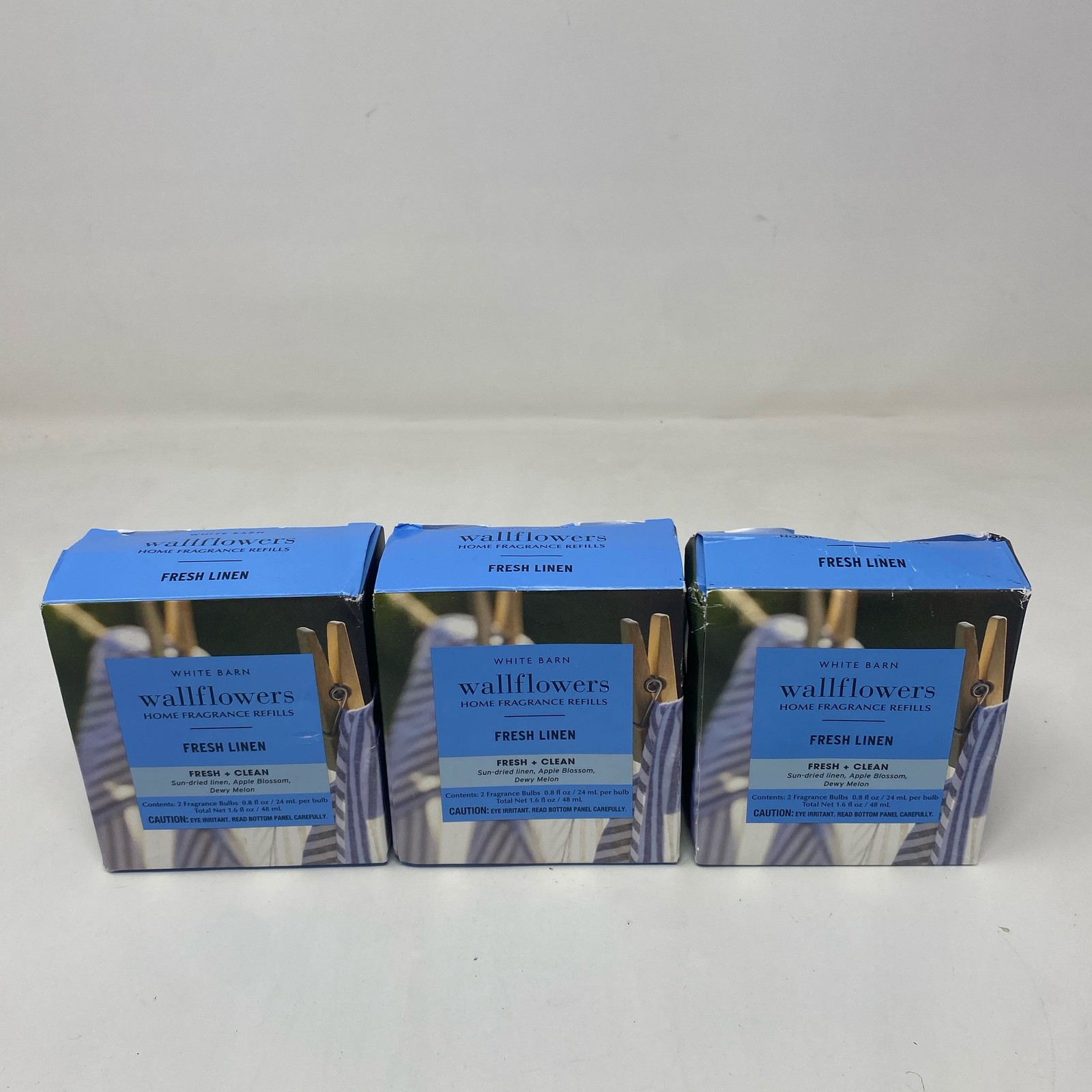 Bath & Body Works White Barn Wallflowers Fresh Linen 6 Bulbs (3x2pk)