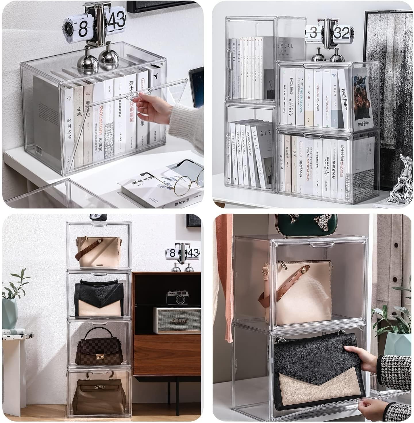 Stackable Transparent Storage Box with Lift-Off Lid – Perfect for Shoes & Toys