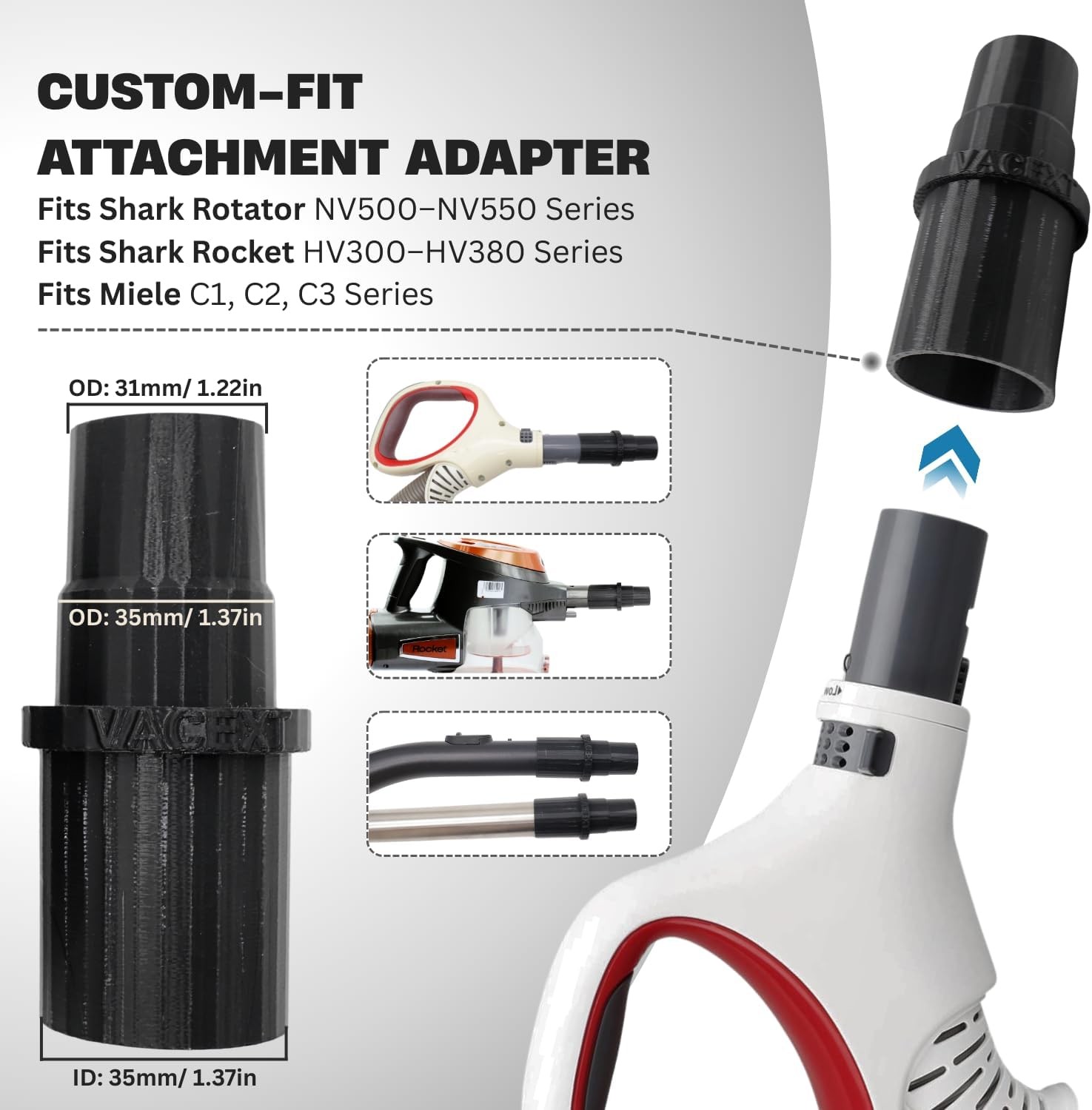 1 1 4″ 32mm Vacuum Attachments Compatible with Shark Navigator Lift Away NV350