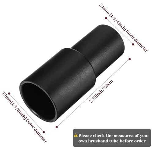 2 Pieces Vacuum Cleaner Adapter 35 (1-3/8 Inch) mm to 32 mm (1-1/4 Inch) for