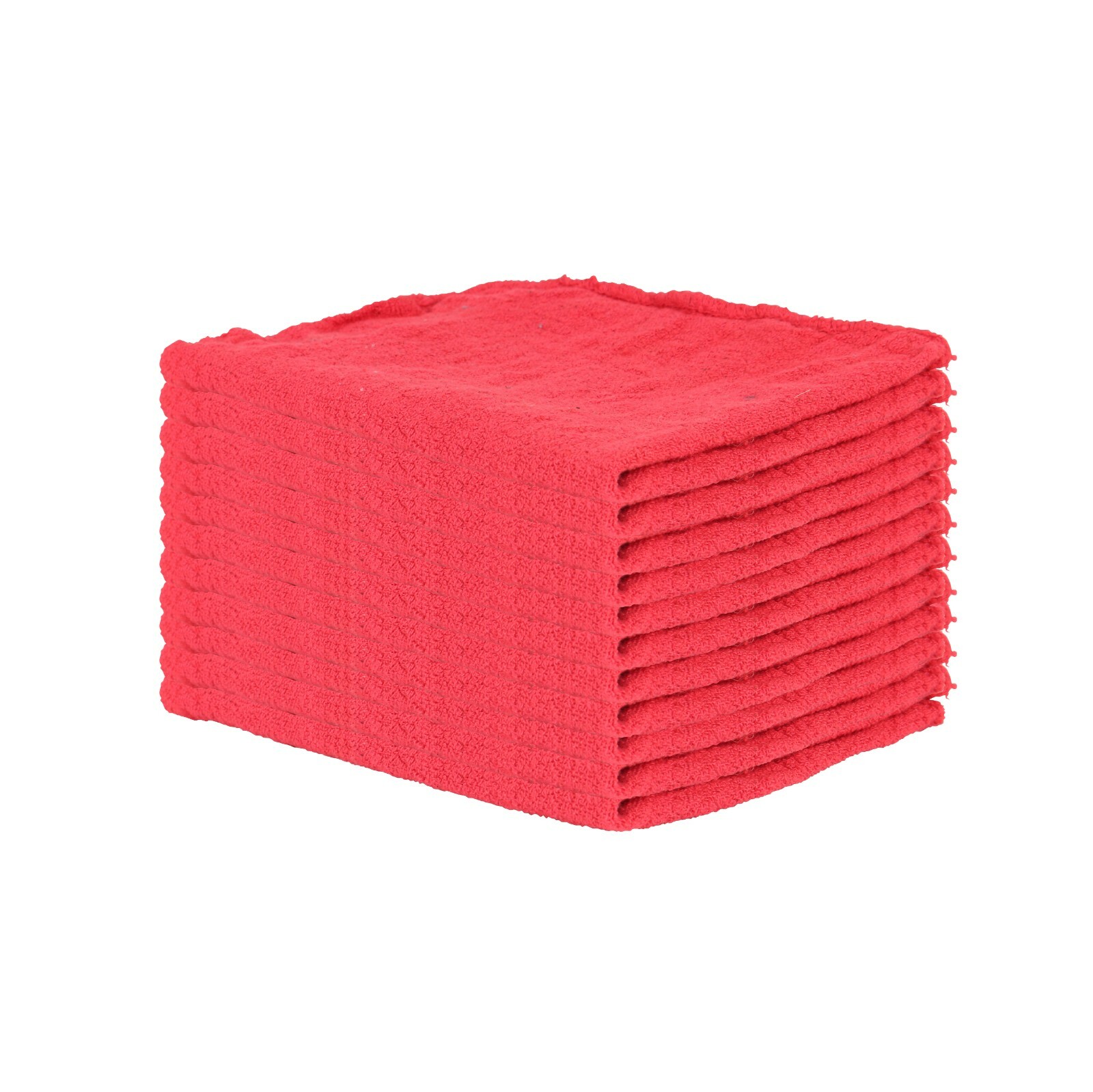 Pack of 10 Red Shop Towels – 12 x 14 Cleaning Rags for Homes Cars Auto Garage