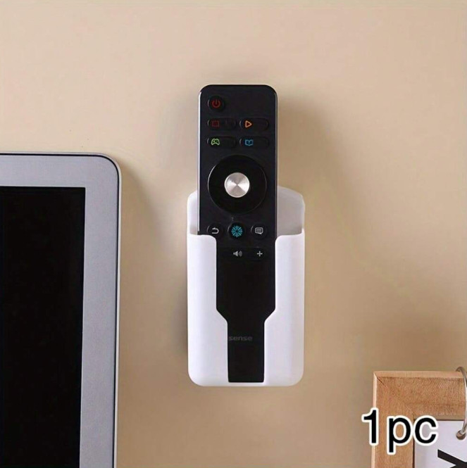 1 pc Wall Mounted Remote Control Holder Self-Adhesive Plastic Storage Box