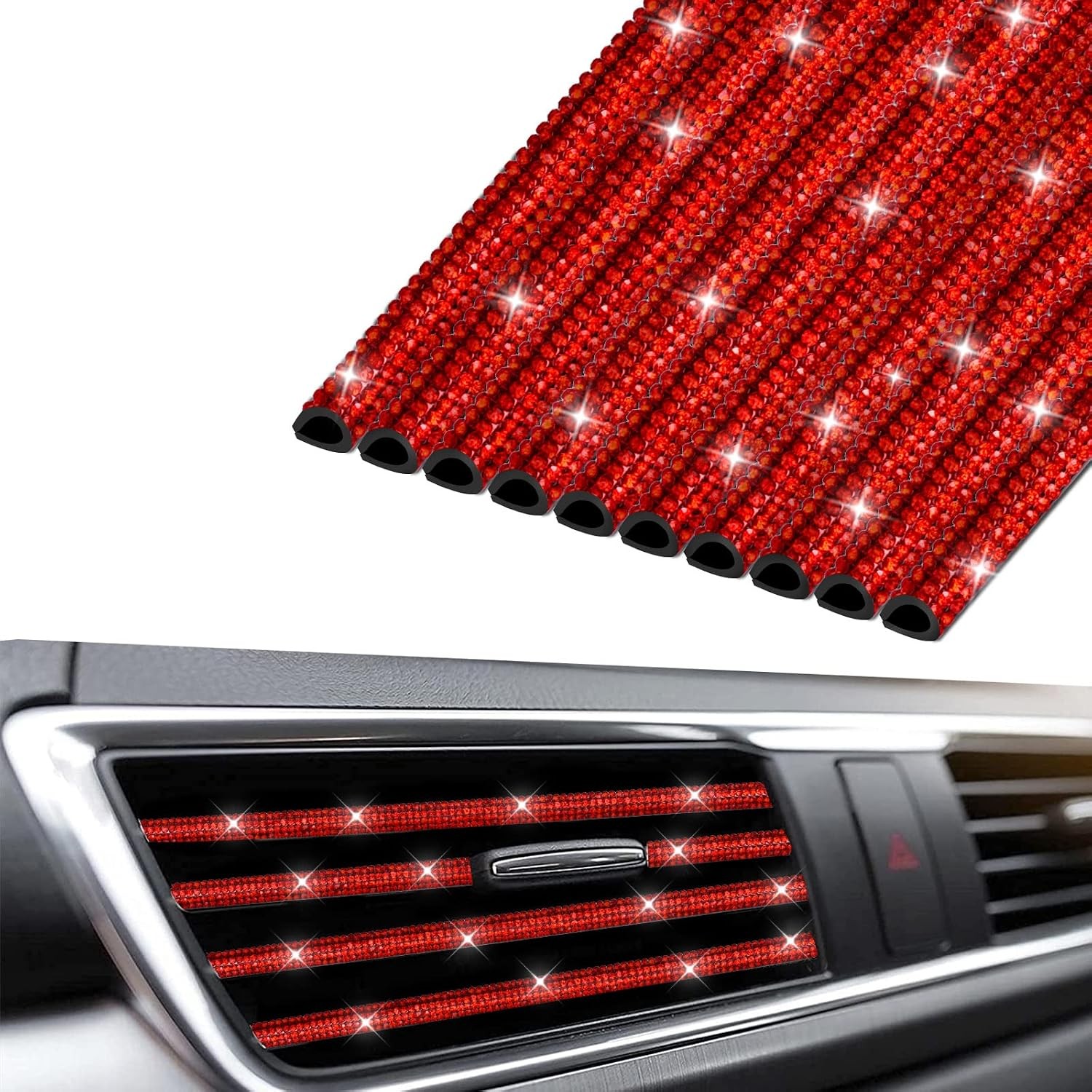 10pcs Bling Car Accessories for Women, Auto Vent Outlet Trim