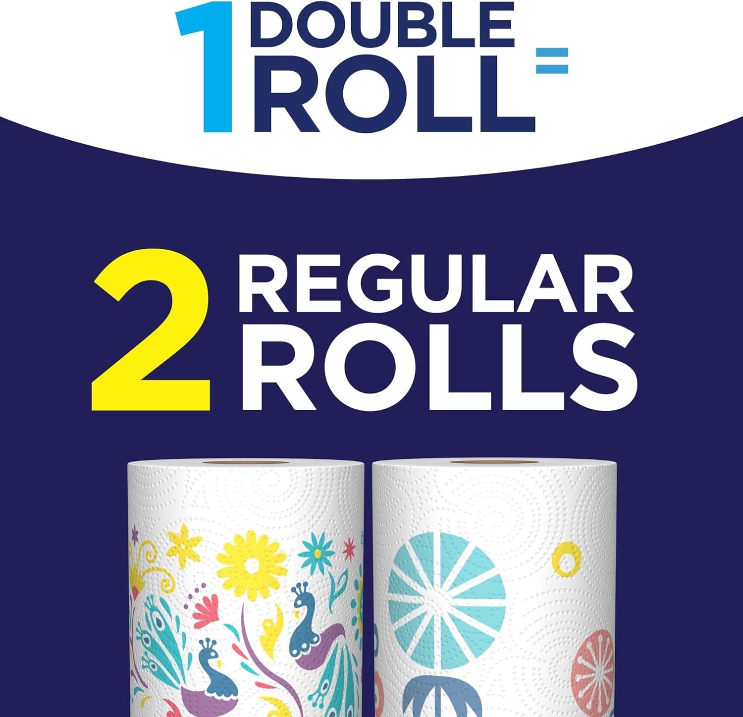 Sparkle Pick-A-Size Paper Towels Spirited Prints 6 Double Rolls = 12 Regular